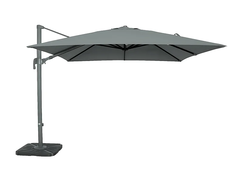 MilaniHome.it - ombrellone decentrato 3x4 in alluminio per giardino m 3 x 4di coloreGrigio chiaro