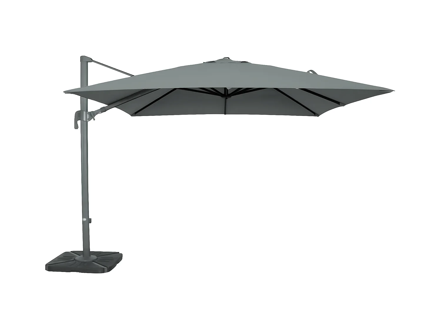MilaniHome.it - ombrellone decentrato 3x4 in alluminio per giardino m 3 x 4di coloreGrigio chiaro