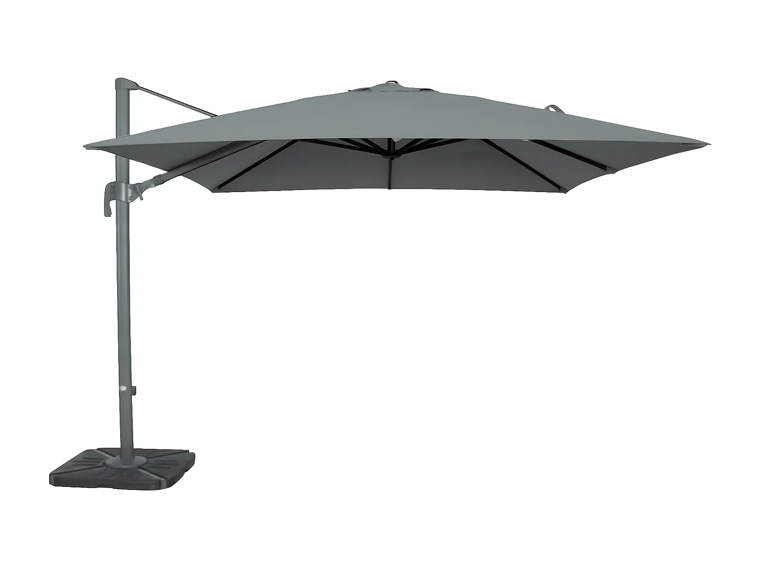 MilaniHome.it - ombrellone decentrato 3x4 in alluminio per giardino m 3 x 4di coloreGrigio chiaro