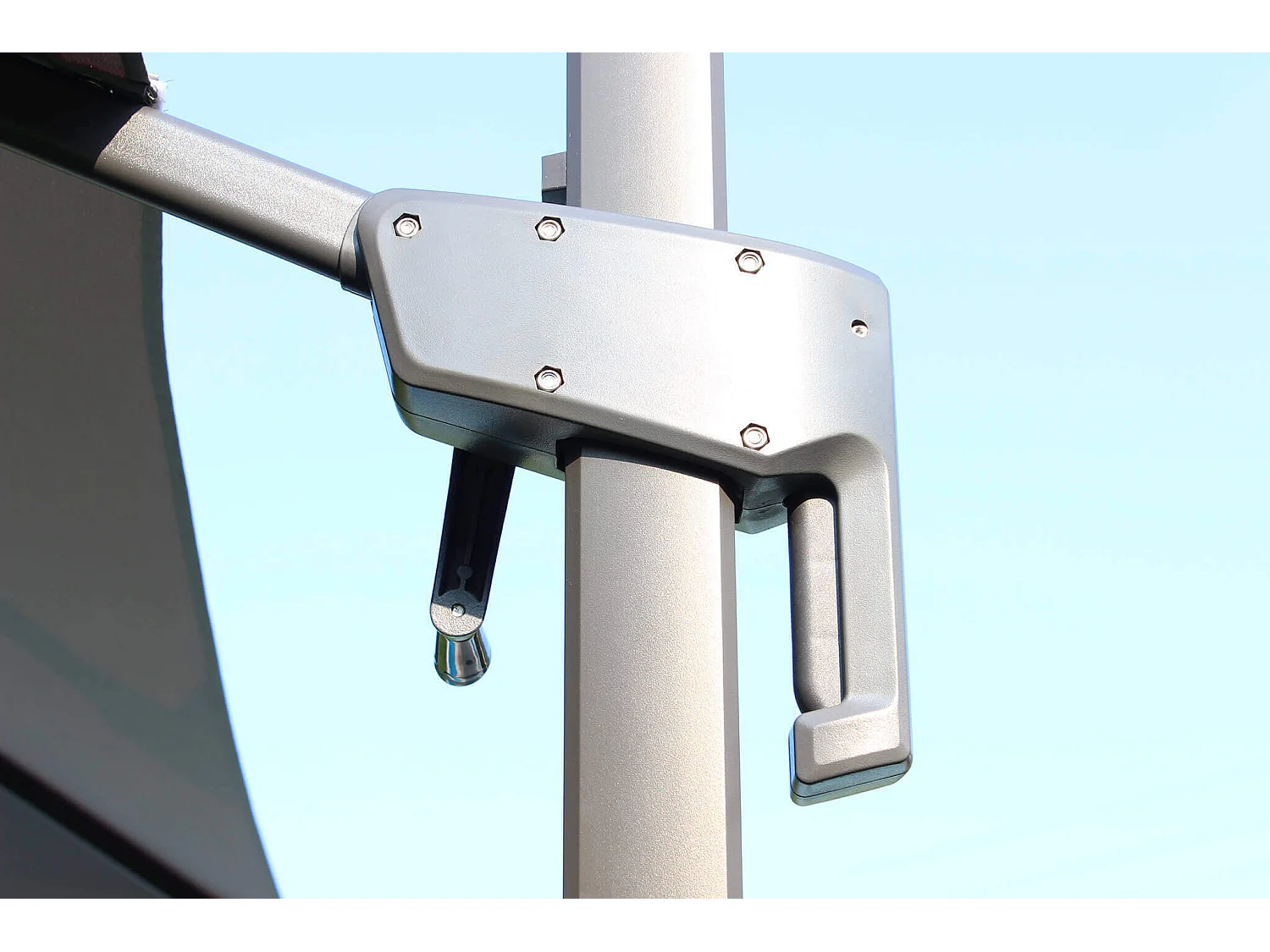 MilaniHome.it - Ombrellone 3x3 Da Giardino Luce Venduta Separatamente Con Palo Decentrato Laterale A Braccio Colore Grigio Modello Voltadi coloreNero