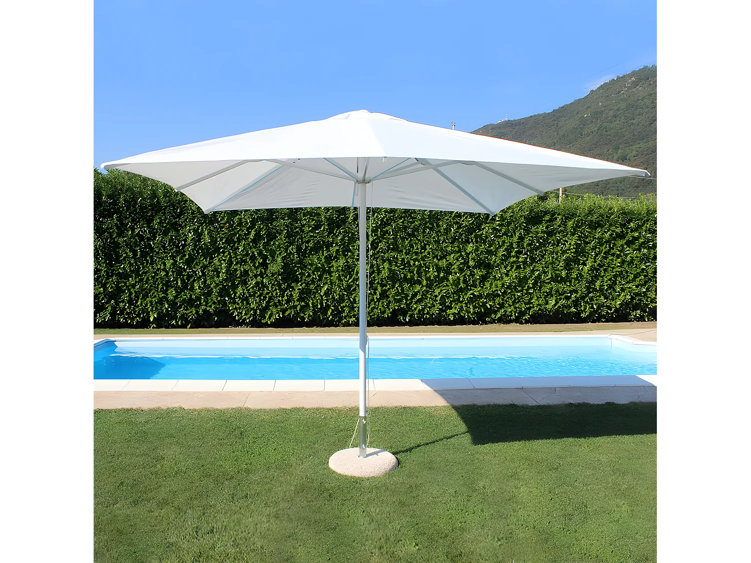 MilaniHome.it - ombrellone in alluminio 3 x 3 di design per esterno giardino cm 300 l x 300 pdi coloreBianco