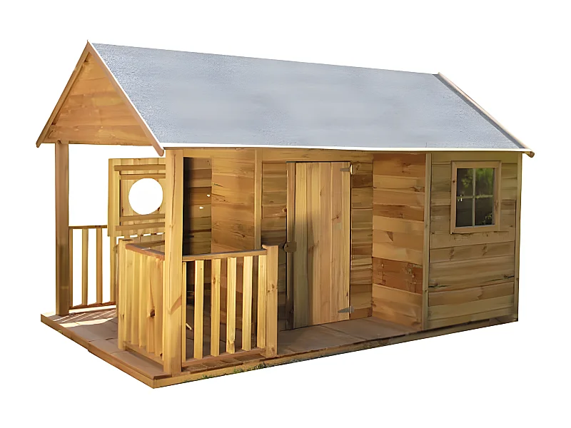 MilaniHome.it - Casetta per bambini da giardino per estero in legno cm 270 x 192 x 196 hdi coloreMarrone
