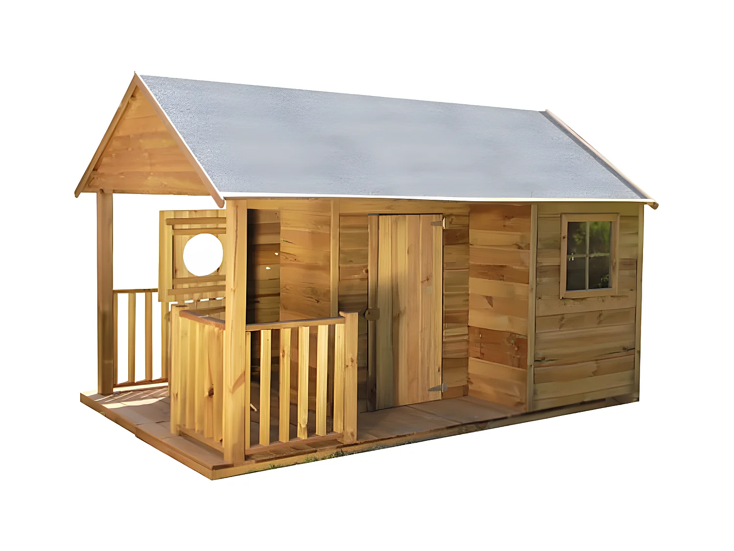 MilaniHome.it - Casetta per bambini da giardino per estero in legno cm 270 x 192 x 196 hdi coloreMarrone