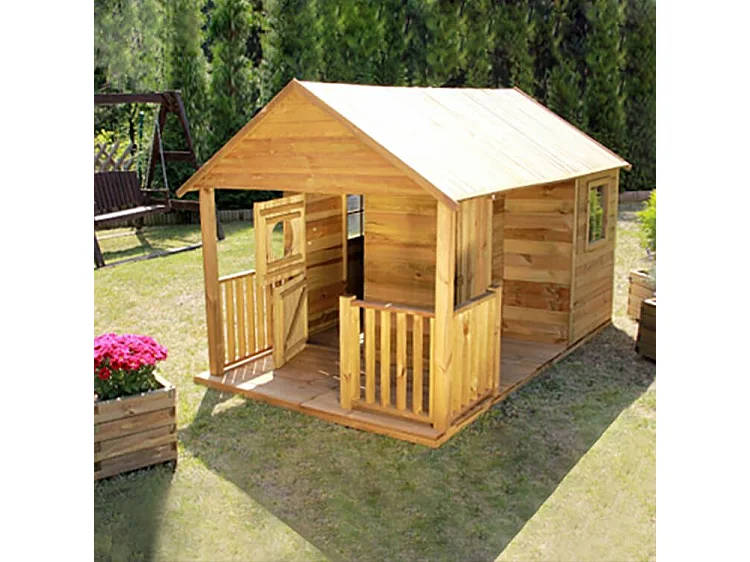 MilaniHome.it - Casetta per bambini da giardino per estero in legno cm 270 x 192 x 196 hdi coloreMarrone