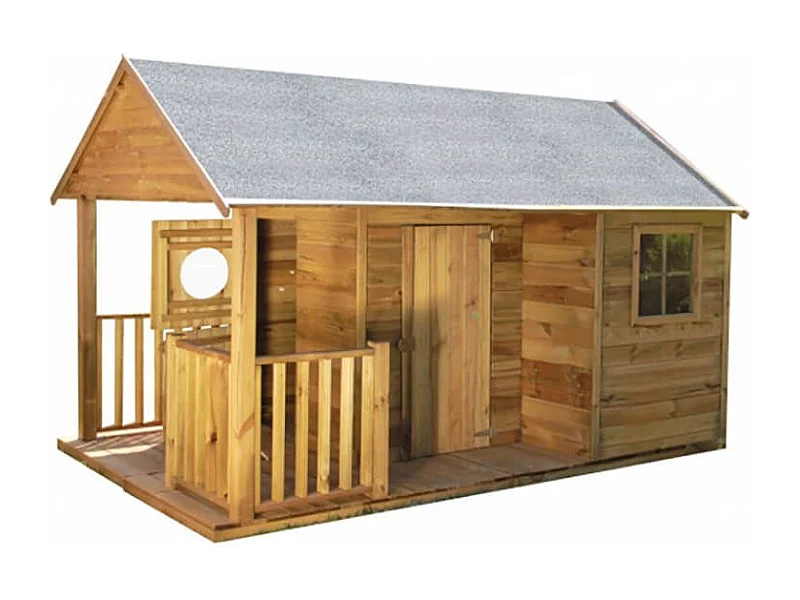 MilaniHome.it - Casetta per bambini da giardino per estero in legno cm 270 x 192 x 196 hdi coloreMarrone