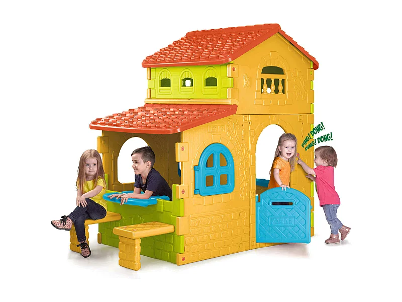MilaniHome.it - GRANDE VILLA - casetta giocattolo per bambini da giardino per estero in plastica cm 199,9 x 154 x 180 hdi coloreMulticolor