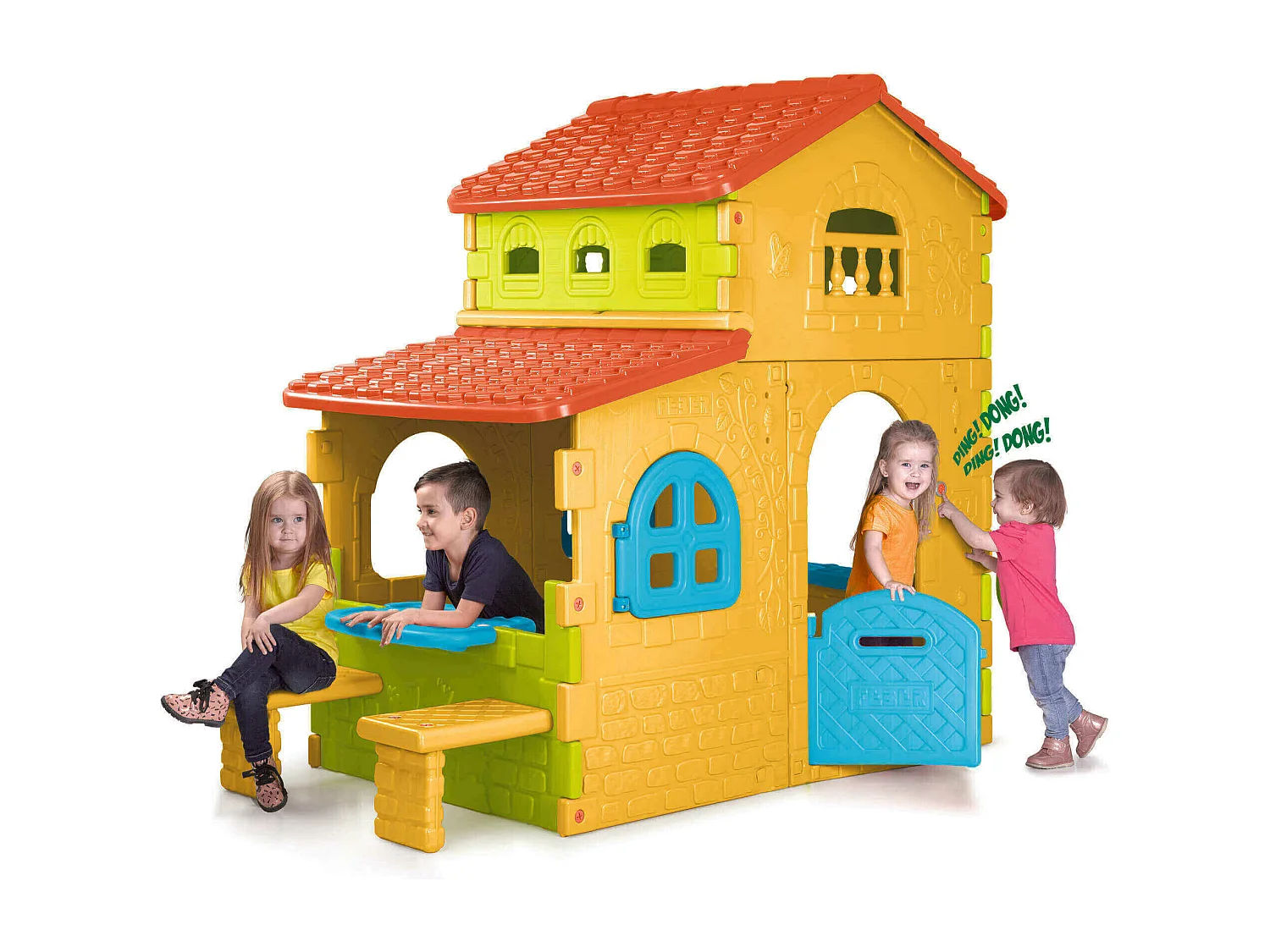 MilaniHome.it - GRANDE VILLA - casetta giocattolo per bambini da giardino per estero in plastica cm 199,9 x 154 x 180 hdi coloreMulticolor