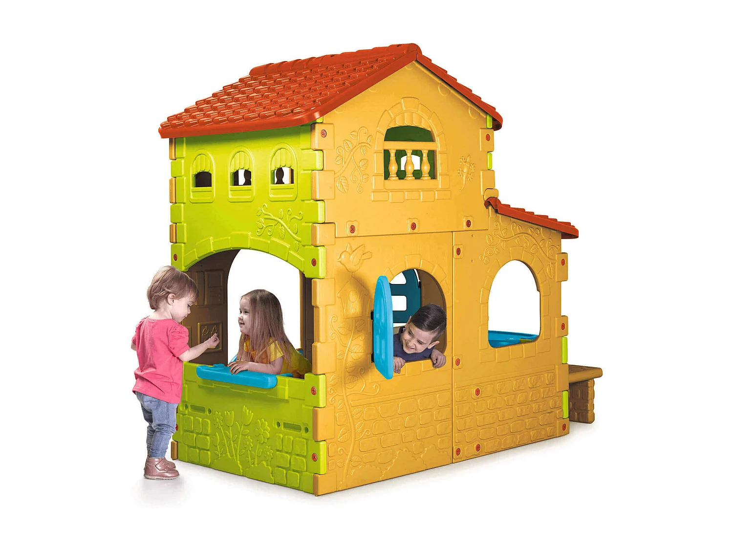 MilaniHome.it - GRANDE VILLA - casetta giocattolo per bambini da giardino per estero in plastica cm 199,9 x 154 x 180 hdi coloreMulticolor