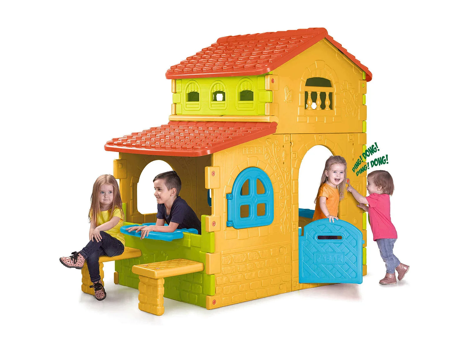MilaniHome.it - GRANDE VILLA - casetta giocattolo per bambini da giardino per estero in plastica cm 199,9 x 154 x 180 hdi coloreMulticolor