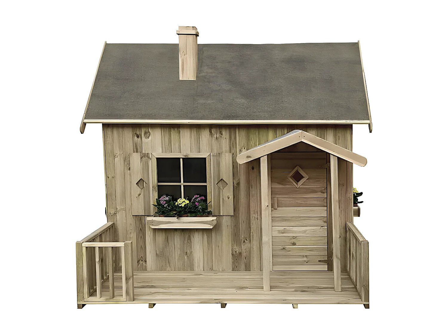 MilaniHome.it - Casetta per bambini da giardino per estero in legno cm 258 x 255 x 231 hdi coloreMarrone