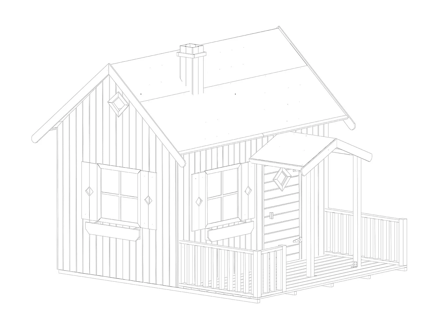 MilaniHome.it - Casetta per bambini da giardino per estero in legno cm 258 x 255 x 231 hdi coloreMarrone