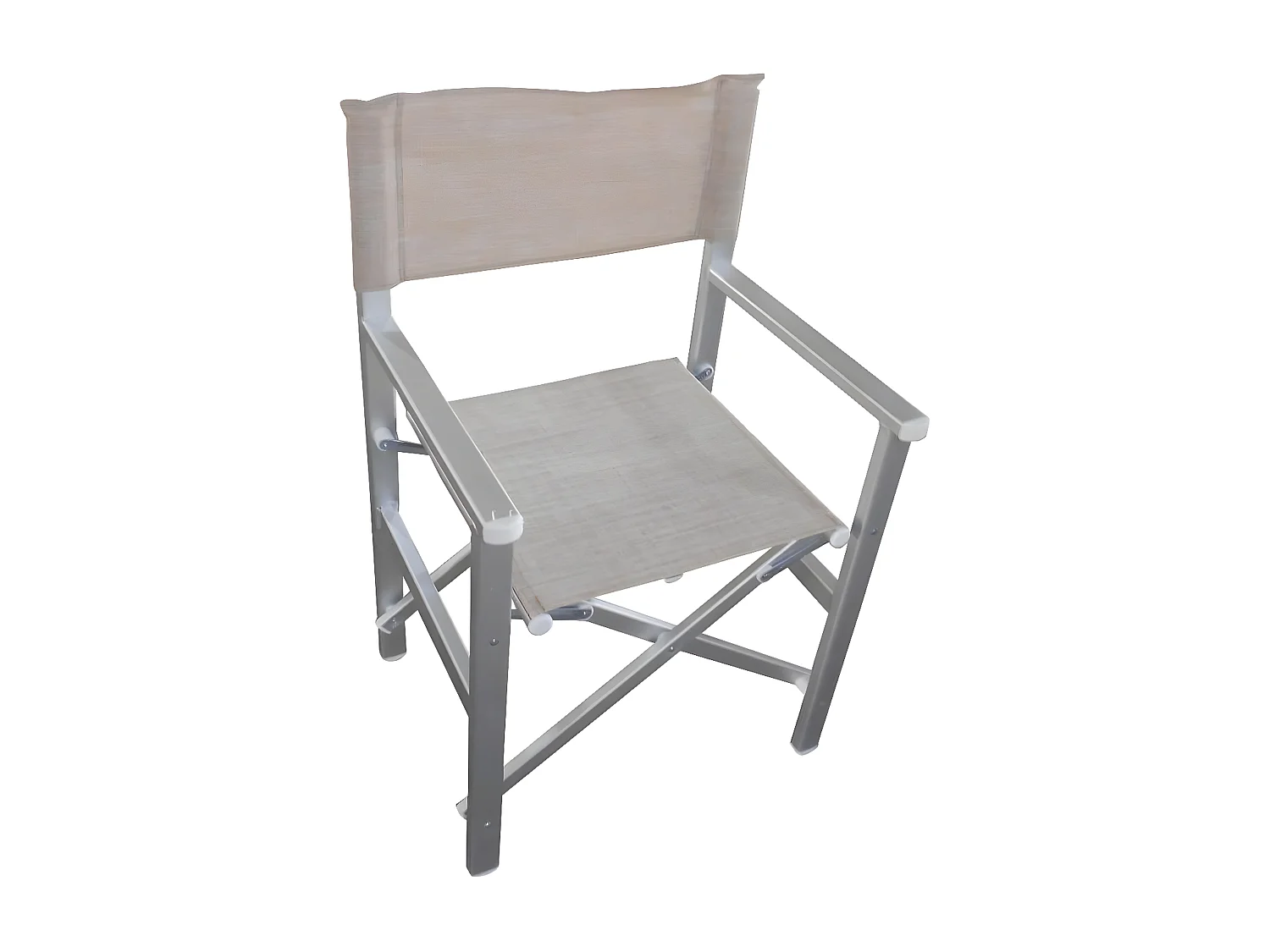 MilaniHome.it - Poltrona Sedia Regista Textilene Bianca Per Campeggio Spiaggia Mare Piscina Giardino Esternodi coloreTortora