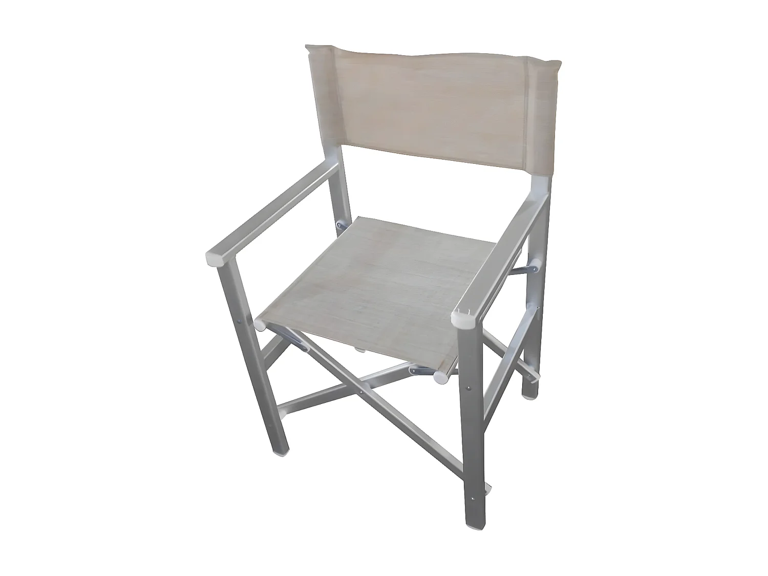 MilaniHome.it - Poltrona Sedia Regista Textilene Bianca Per Campeggio Spiaggia Mare Piscina Giardino Esternodi coloreTortora