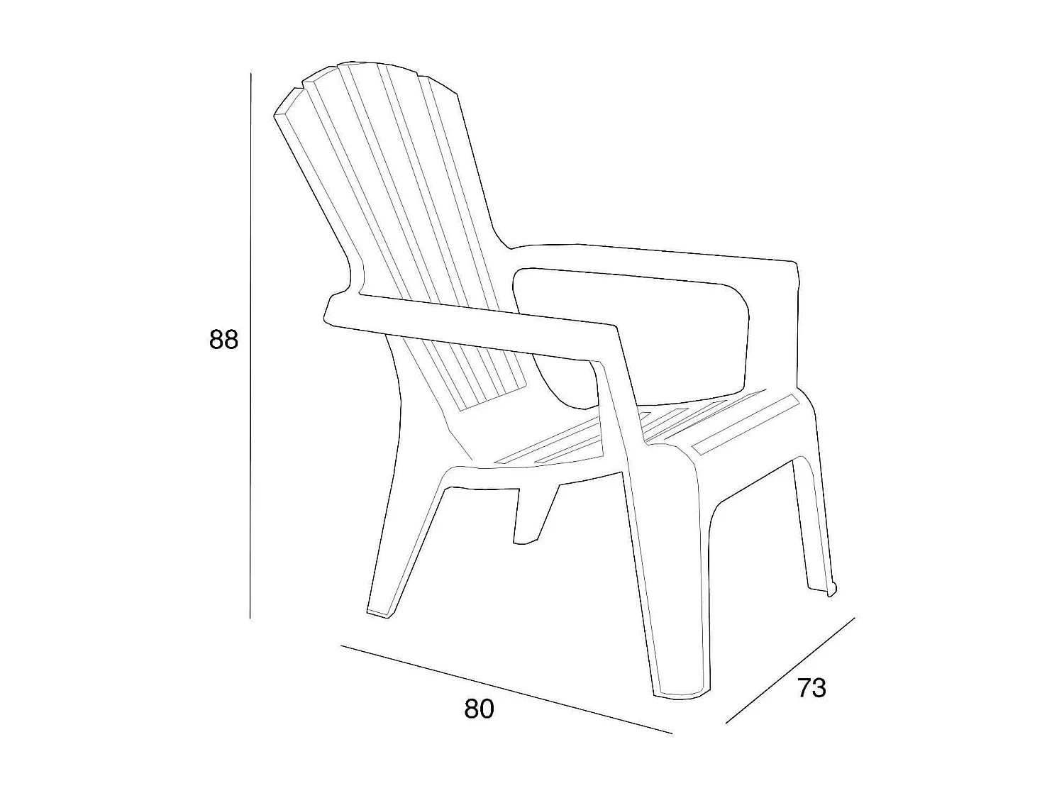 MilaniHome.it - Poltrona da giardino relax in plastica design moderno coloratadi coloreTaupe