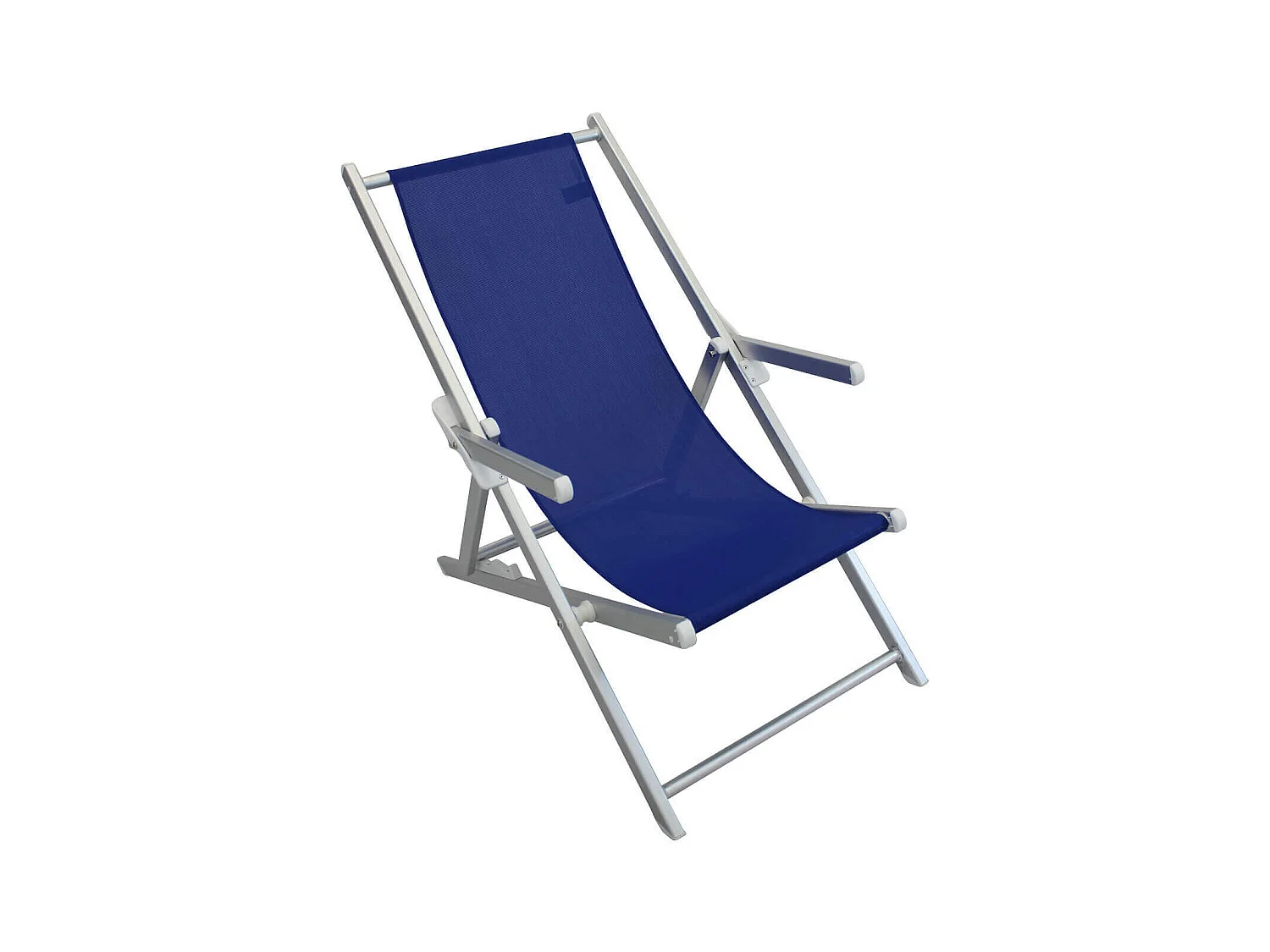 MilaniHome.it - Sdraio Pieghevole In Textilene Blu Con Braccioli Per Campeggio Spiaggia Mare Piscina Giardinodi coloreBlu