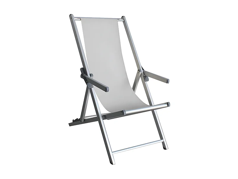 MilaniHome.it - Sdraio Pieghevole In Textilene Bianco Con Braccioli Per Campeggio Spiaggia Mare Piscina Giardinodi coloreBianco