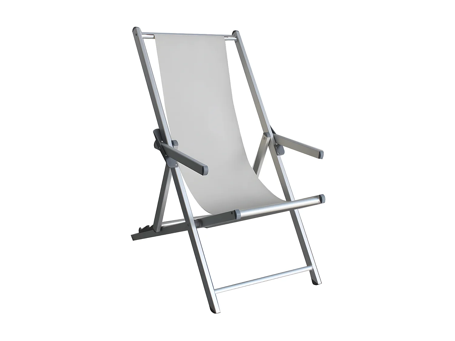 MilaniHome.it - Sdraio Pieghevole In Textilene Bianco Con Braccioli Per Campeggio Spiaggia Mare Piscina Giardinodi coloreBianco