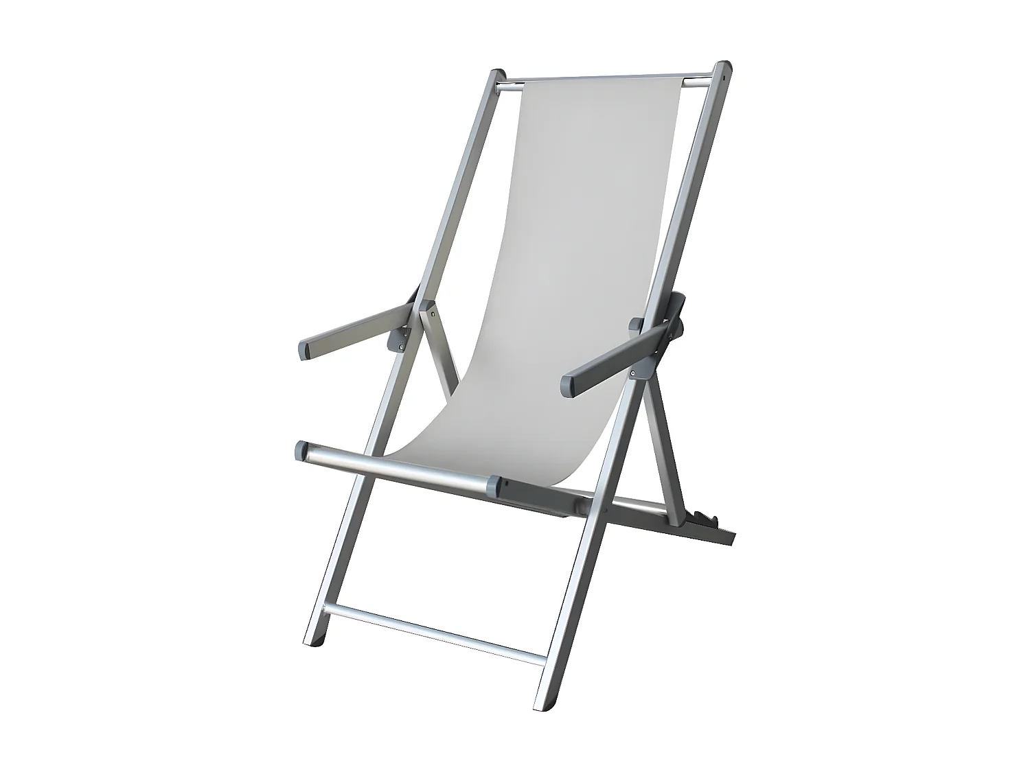 MilaniHome.it - Sdraio Pieghevole In Textilene Bianco Con Braccioli Per Campeggio Spiaggia Mare Piscina Giardinodi coloreBianco