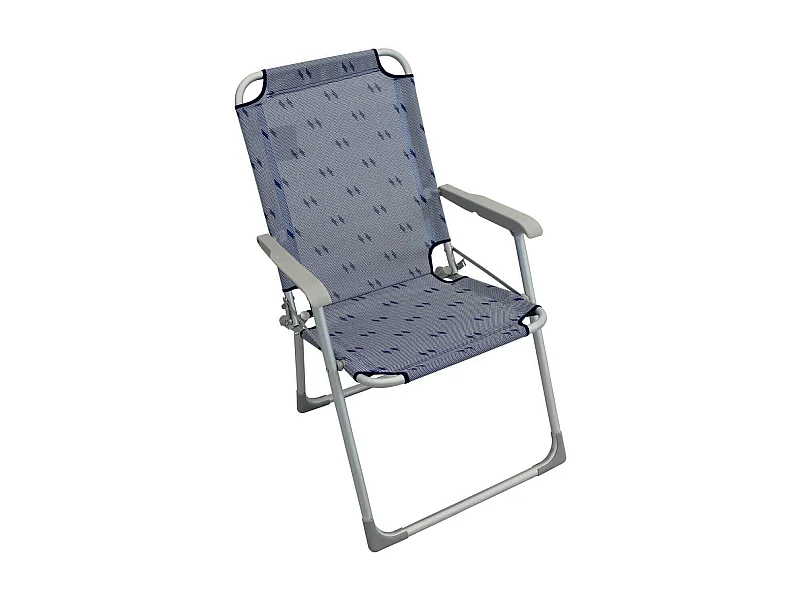 MilaniHome.it - Poltrona Pieghevole Textilene Azzurro Con Decoro Per Campeggio Spiaggia Mare Piscina Giardinodi coloreAzzurro