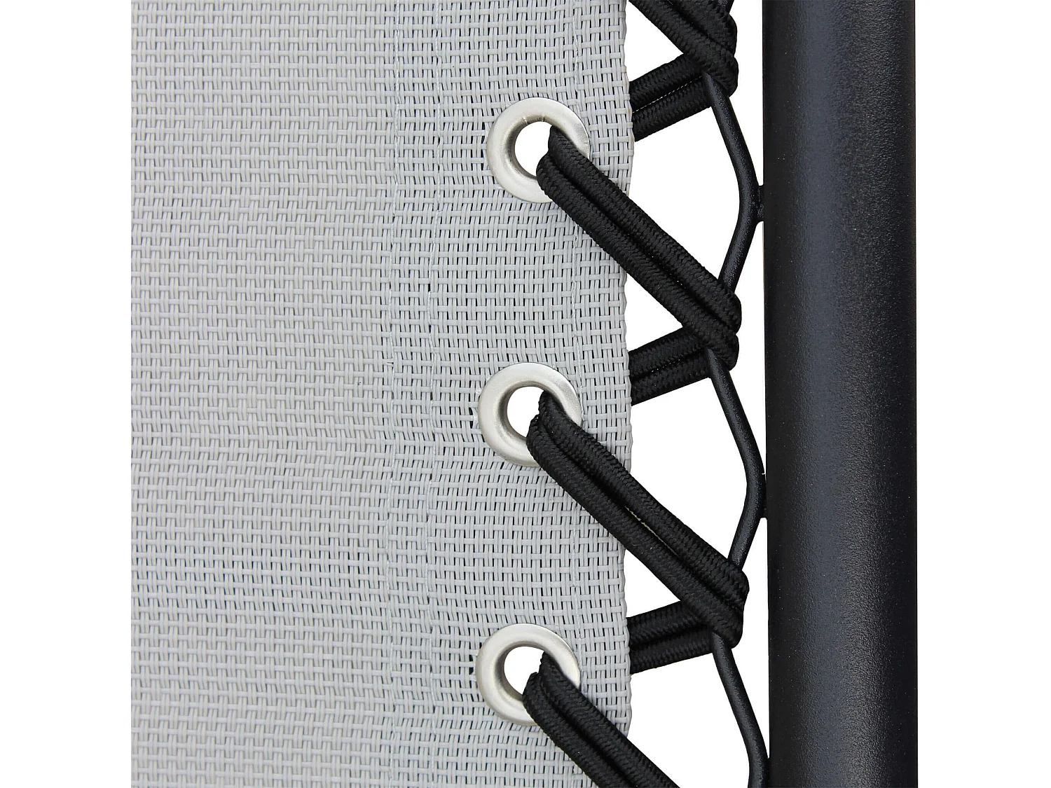 MilaniHome.it - Sdraio Pieghevole Con Struttura Nera E Textilene Grigio Chiaro Per Campeggio Spiaggia Mare Piscina Giardinodi coloreGrigio