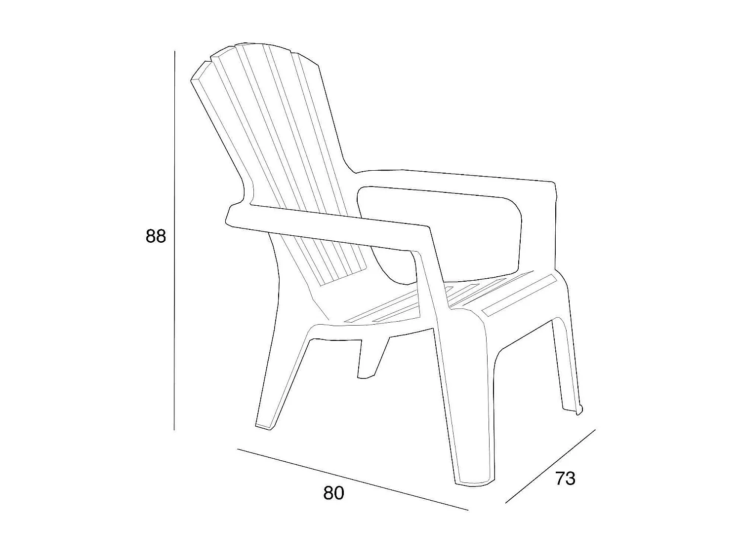 MilaniHome.it - Poltrona da giardino relax in plastica design moderno coloratadi coloreNero