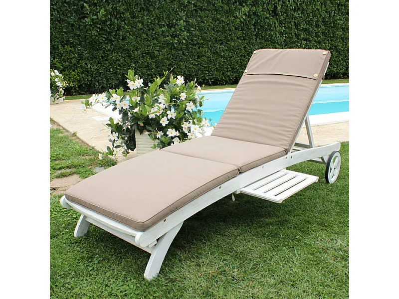 MilaniHome.it - Cuscino in poliestere sfoderabile e idrorepellente di design per esterno giardino cm 59 l x 194,5 p x 4 hdi coloreTortora