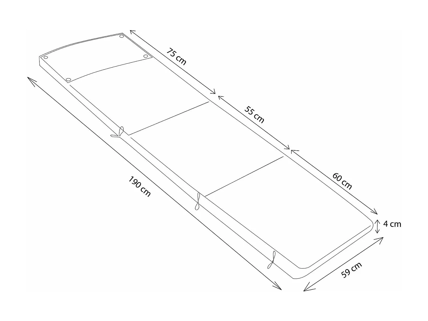 MilaniHome.it - Cuscino in poliestere sfoderabile e idrorepellente di design per esterno giardino cm 59 l x 194,5 p x 4 hdi coloreVerde
