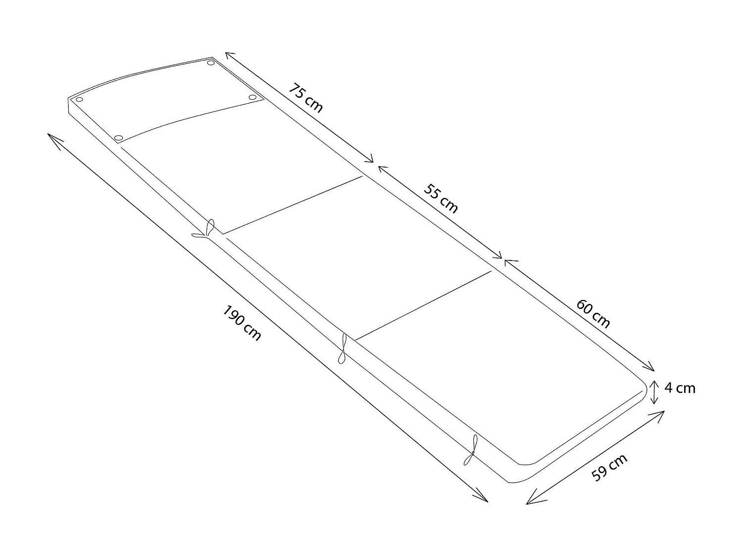 MilaniHome.it - Cuscino in poliestere sfoderabile e idrorepellente di design per esterno giardino cm 59 l x 194,5 p x 4 hdi coloreVerde