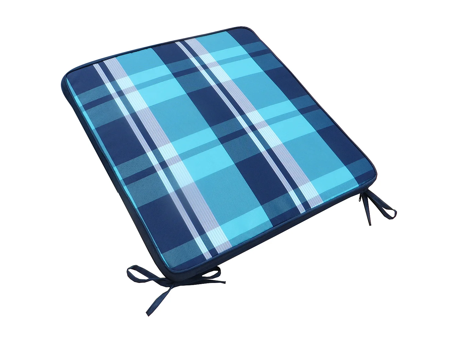 MilaniHome.it - Cuscino in poliestere sfoderabile e idrorepellente di design per esterno giardino cm 39 l x 39 p x 4 hdi coloreBlu