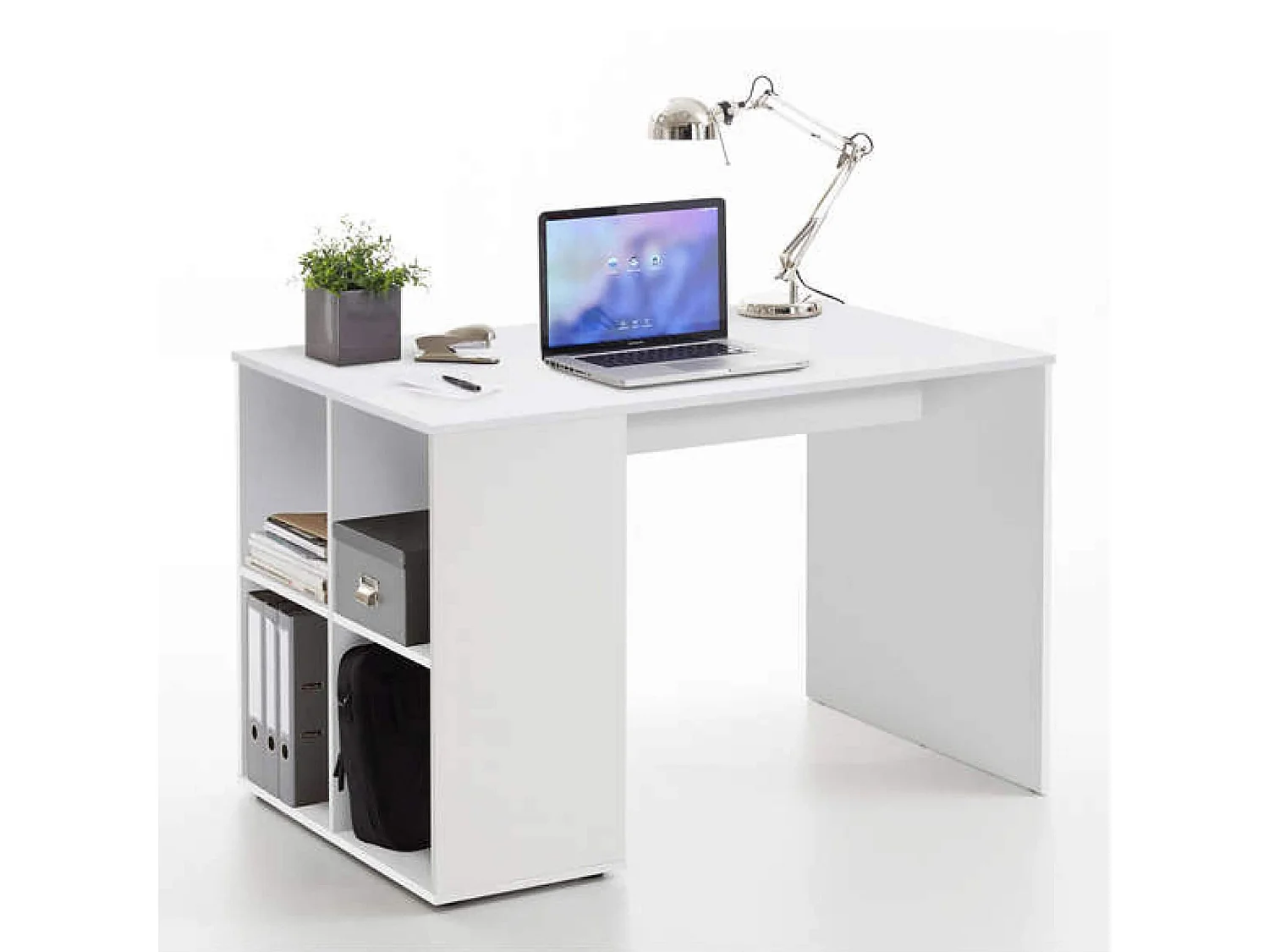 MilaniHome.it - scrivania di design per studio moderna con cassetti 117x73x75 hdi coloreBianco