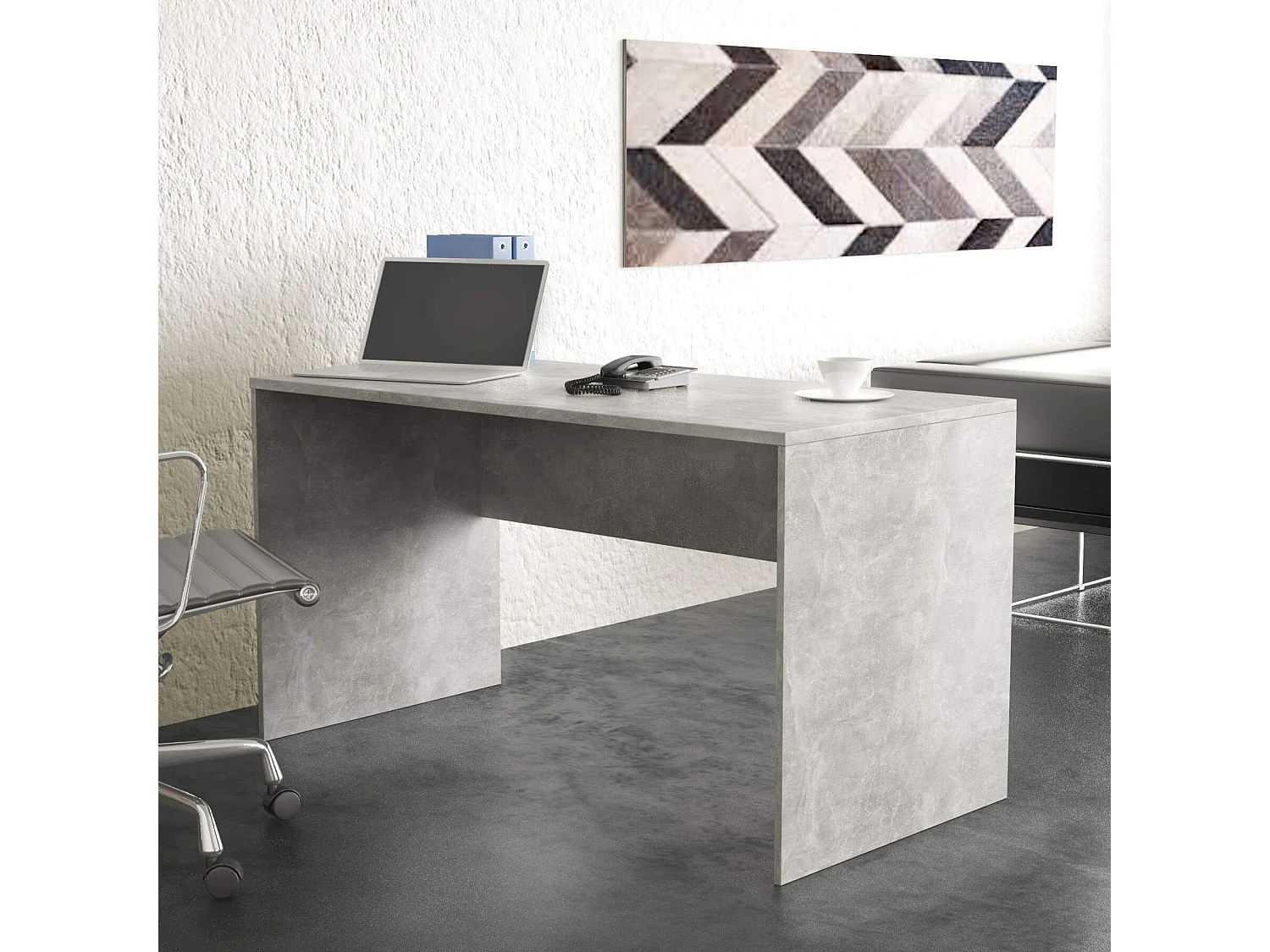 MilaniHome.it - scrivania di design per studio moderna 138,5x75x68 hdi coloreCemento