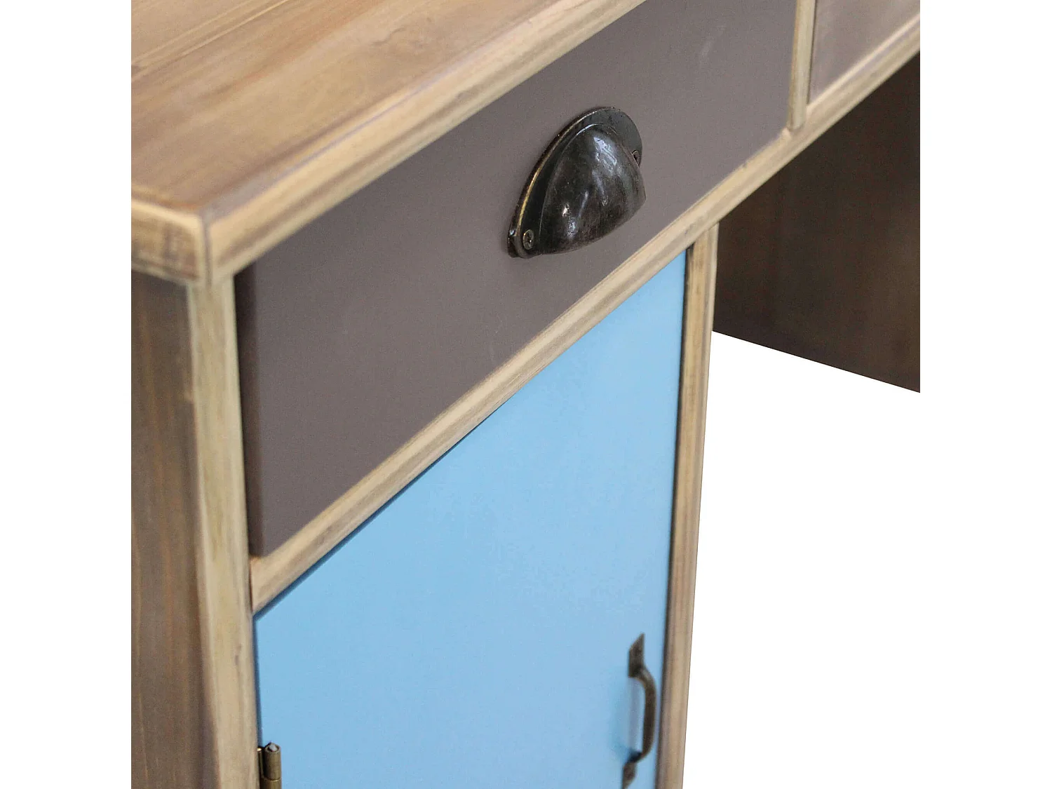 MilaniHome.it - Scrivania Scrittoio In Mdf E Legno Di Pino Colorato Design Moderno Con 3 Cassetti , Cm 121x50,5x55 Hdi coloreMulticolor