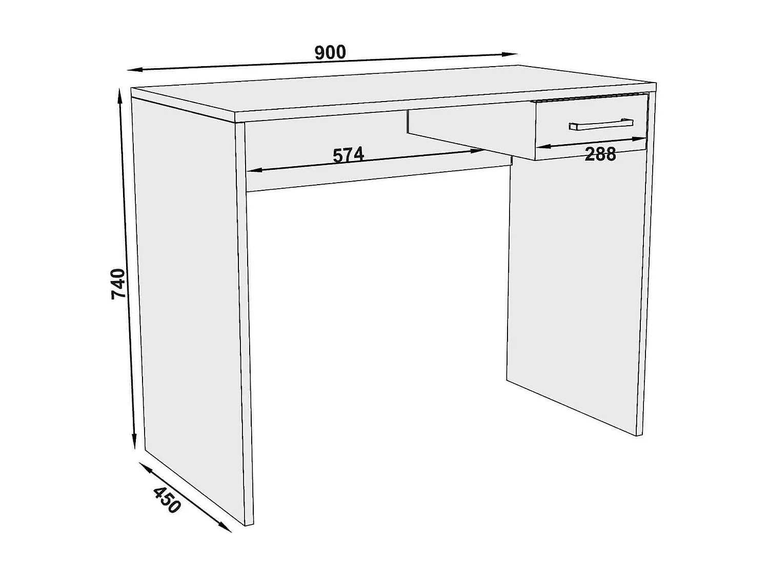MilaniHome.it - scrivania di design per studio con cassetto 90x45x74 hdi coloreRovere grigio