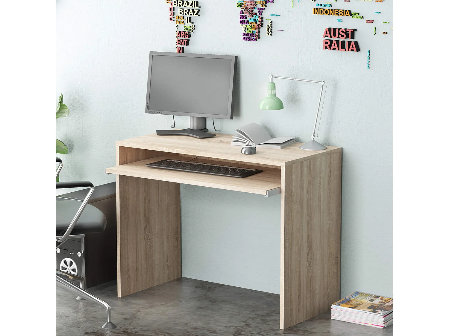 MilaniHome.it - scrivania di design per studio con porta tastiera 90x45x74 hdi coloreMarrone