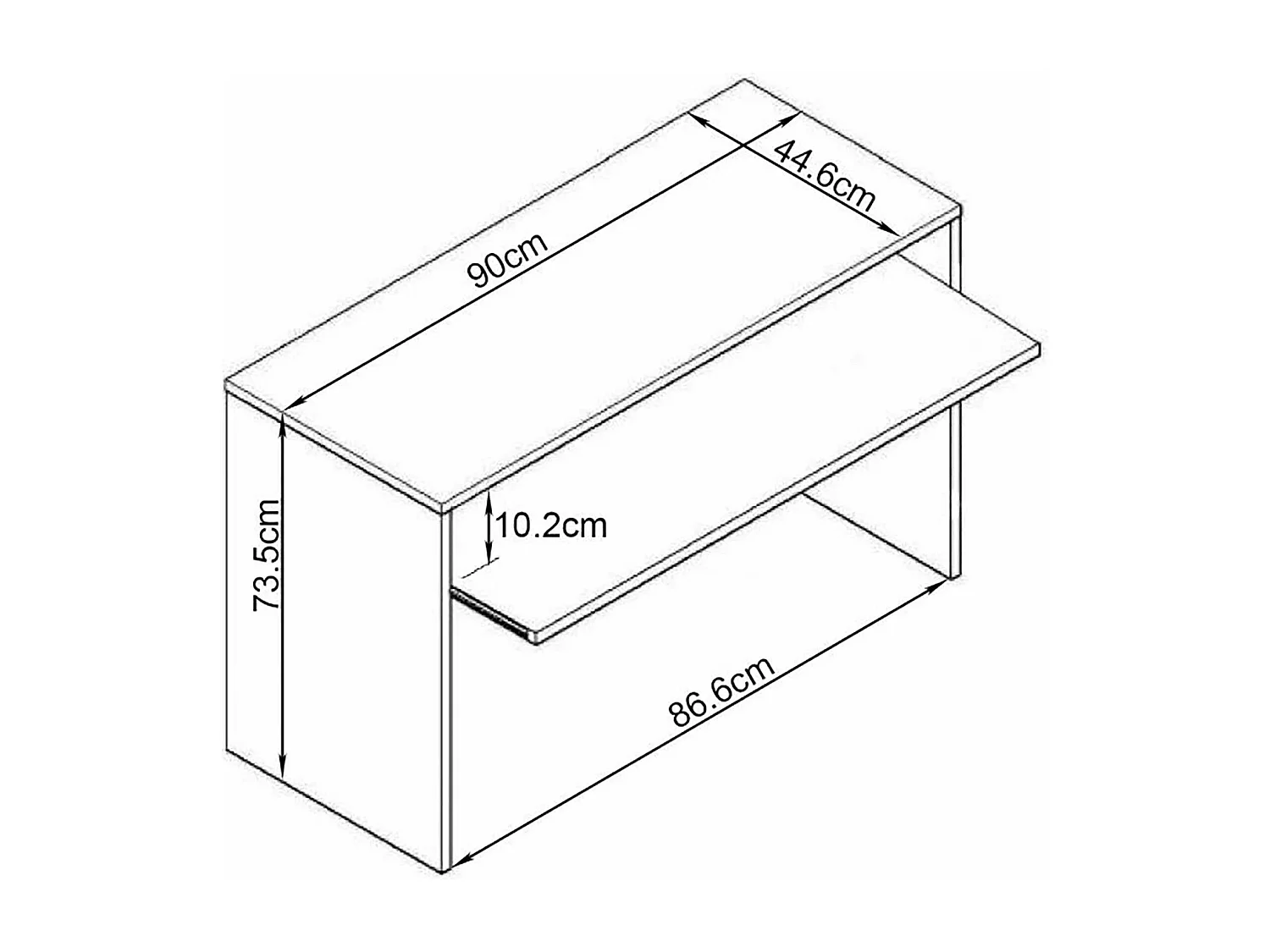 MilaniHome.it - scrivania di design per studio con porta tastiera 90x45x74 hdi coloreMarrone