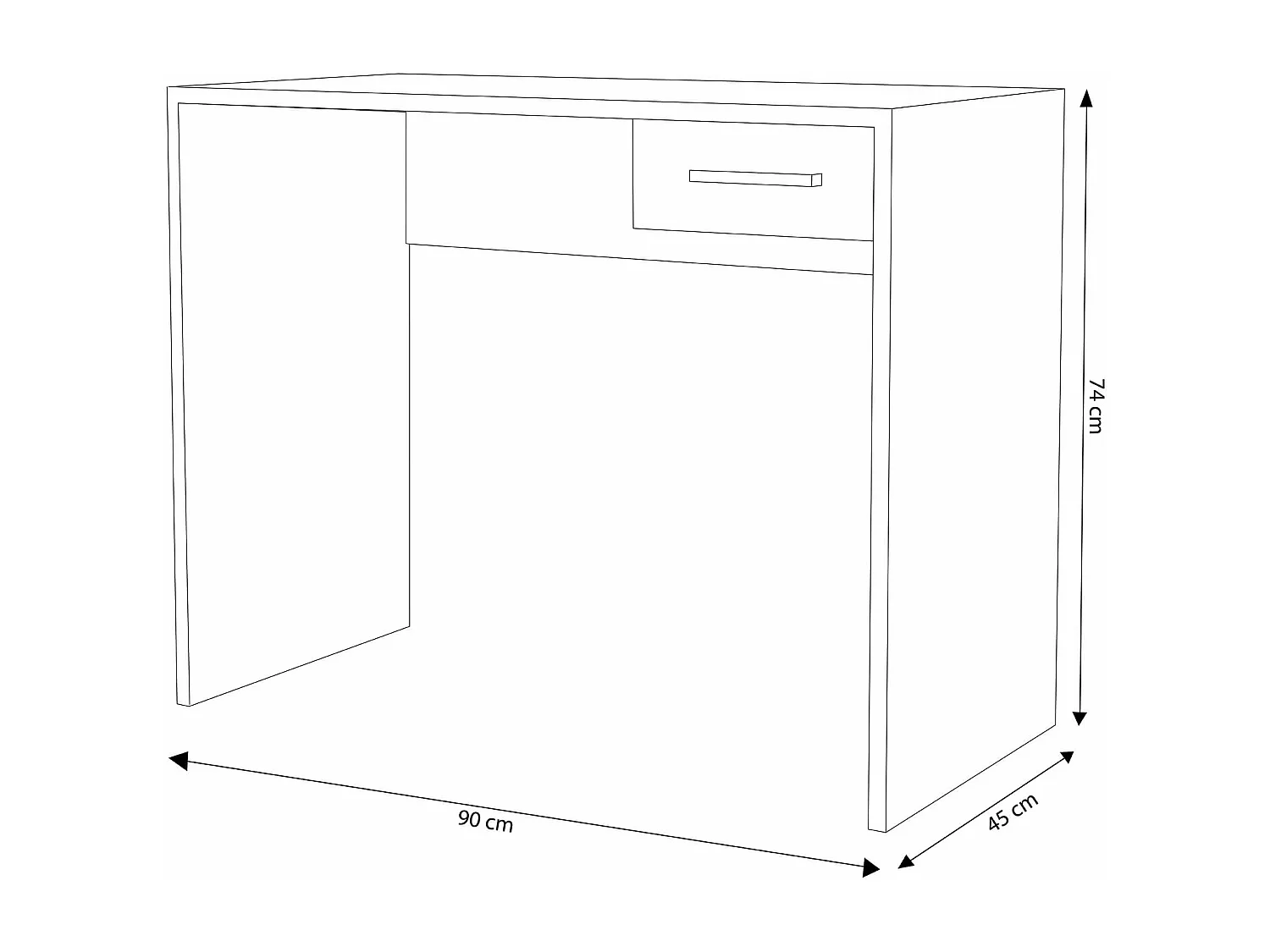 MilaniHome.it - scrivania di design per studio con cassetto 90x45x74 hdi coloreMarrone