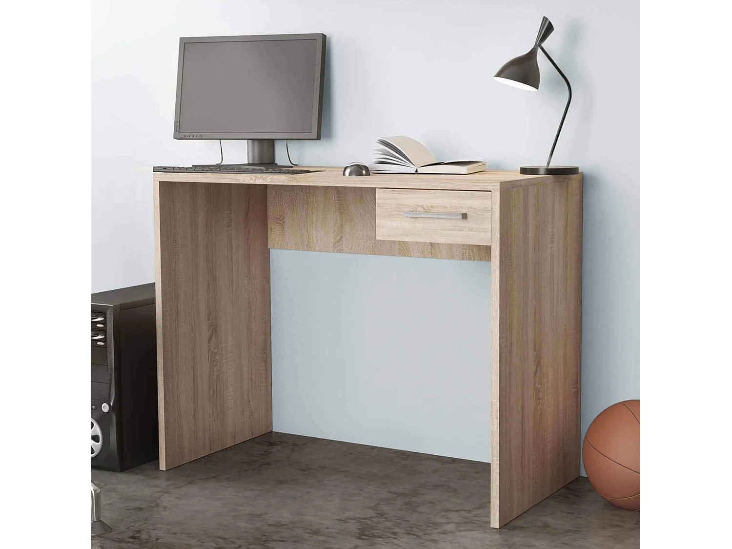 MilaniHome.it - scrivania di design per studio con cassetto 90x45x74 hdi coloreMarrone