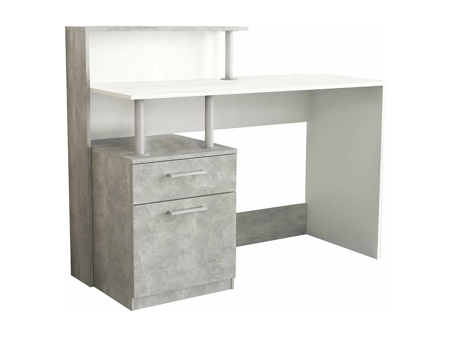 MilaniHome.it - scrivania di design per studio moderna con cassetto 120x75/91x55 hdi coloreCemento