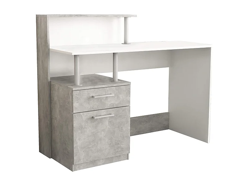 MilaniHome.it - scrivania di design per studio moderna con cassetto 120x75/91x55 hdi coloreCemento