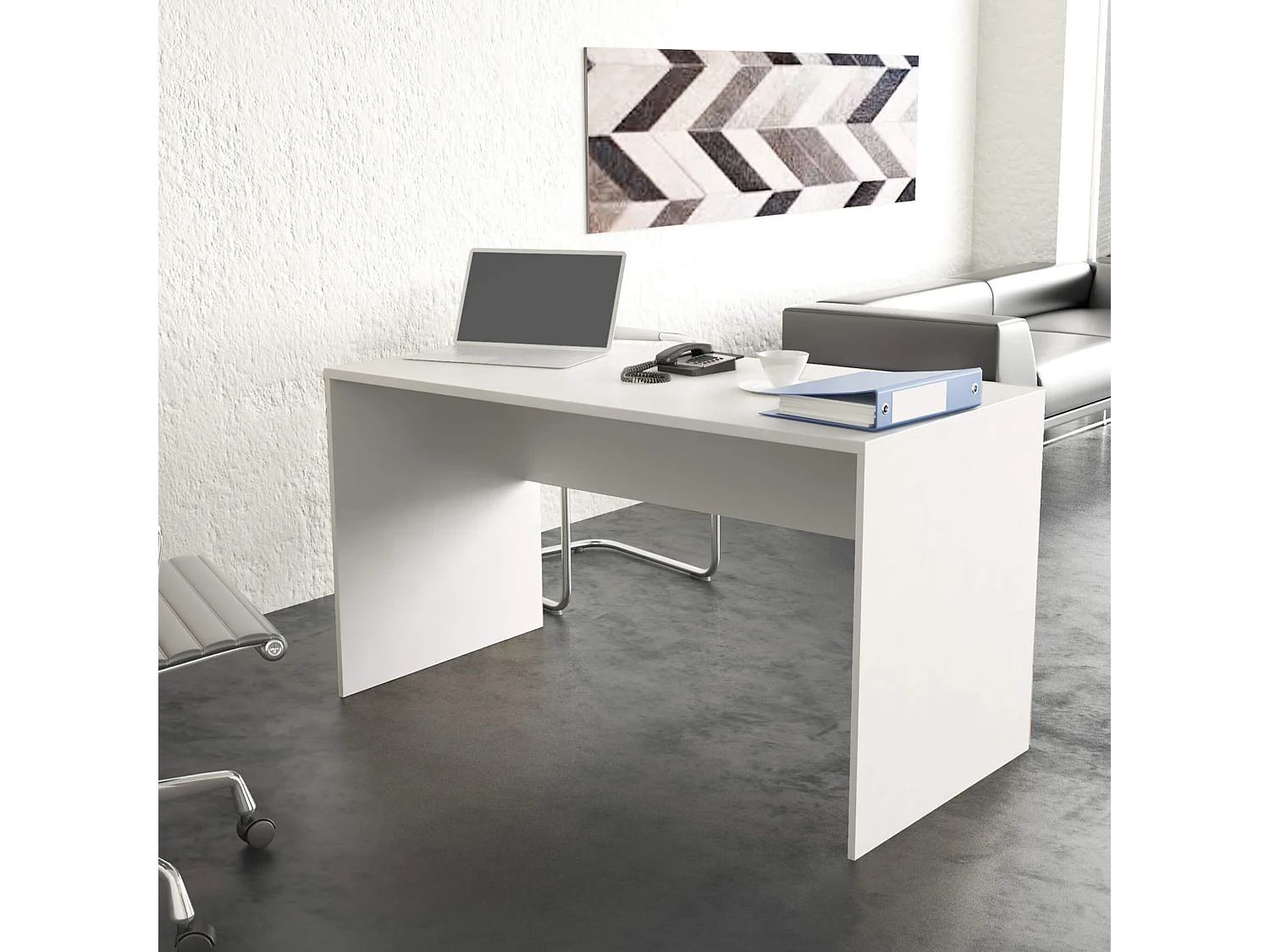 MilaniHome.it - scrivania di design per studio moderna 138,5x75x68 hdi coloreBianco