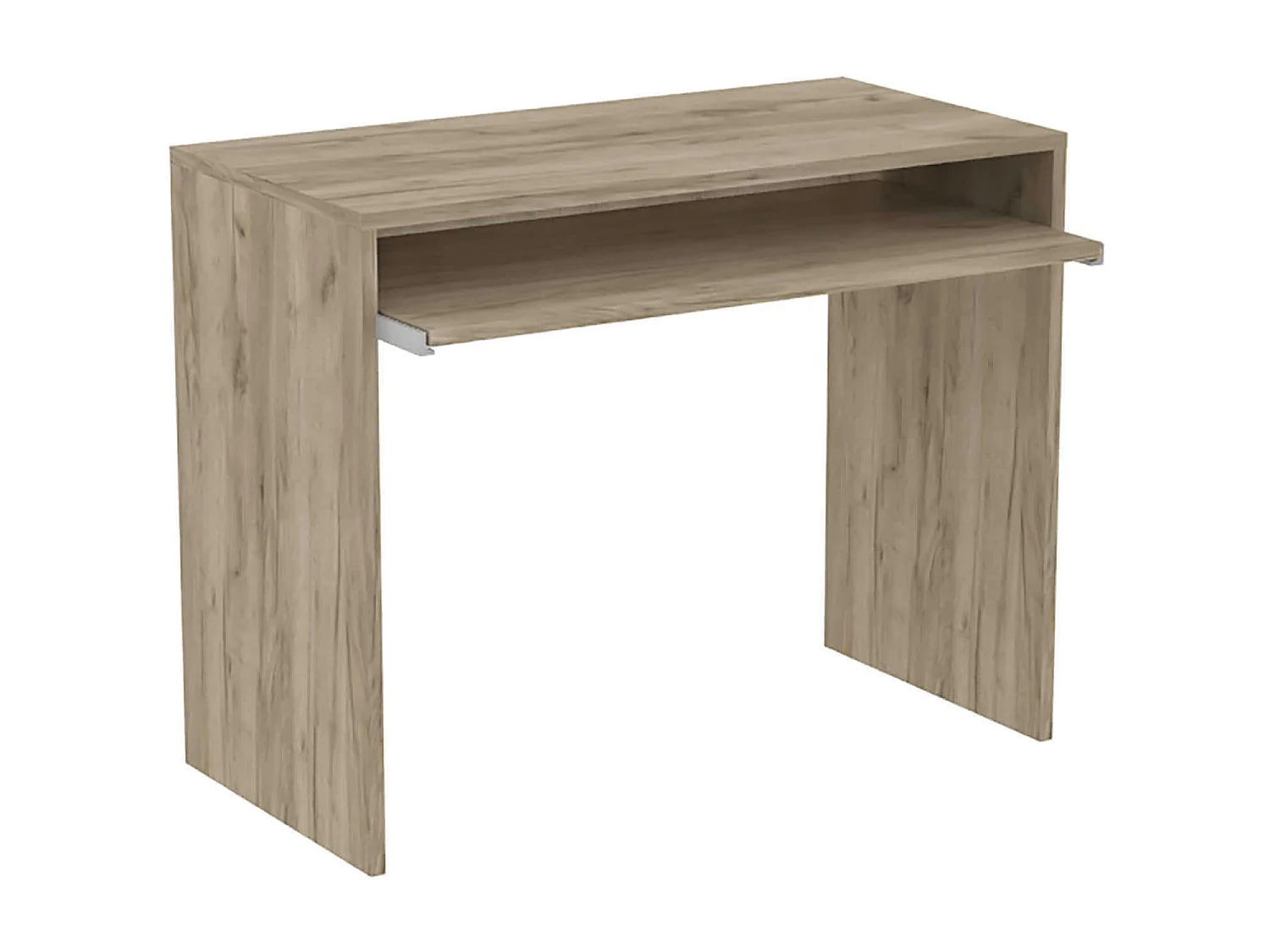 MilaniHome.it - scrivania di design per studio con porta tastiera 90x45x74 hdi coloreRovere grigio