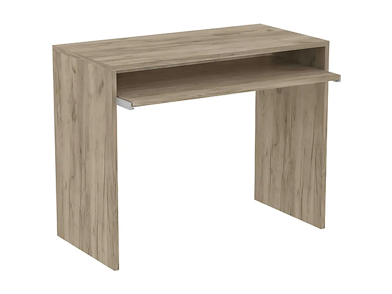 MilaniHome.it - scrivania di design per studio con porta tastiera 90x45x74 hdi coloreRovere grigio