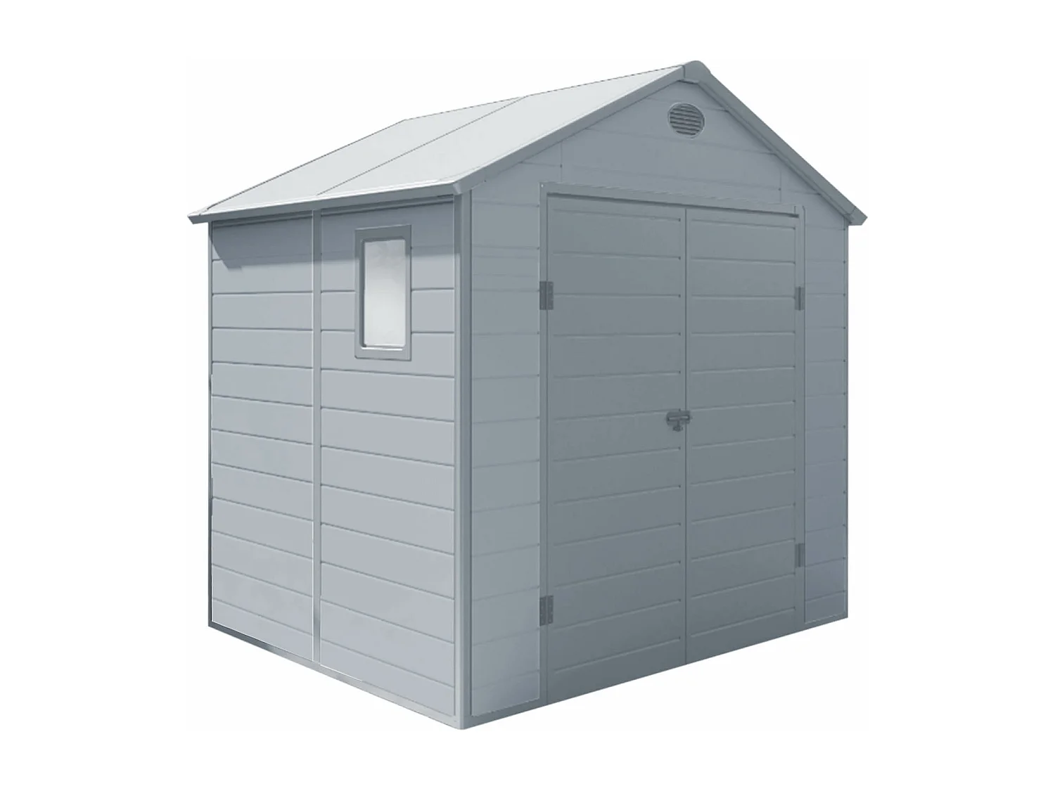 MilaniHome.it - casetta in resina da giardino porta attrezzi cm 190x192x226 hdi coloreGrigio chiaro