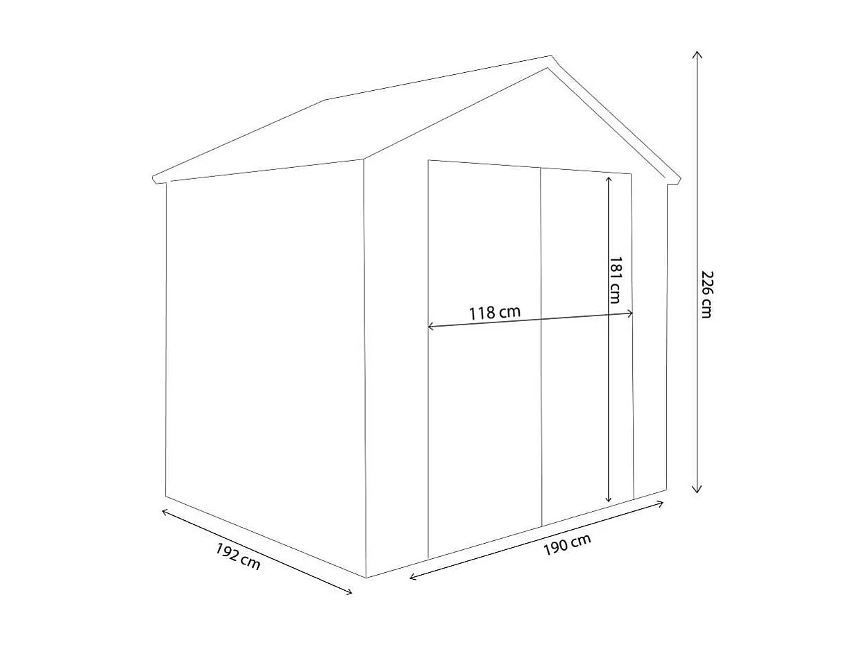 MilaniHome.it - casetta in resina da giardino porta attrezzi cm 190x192x226 hdi coloreGrigio chiaro