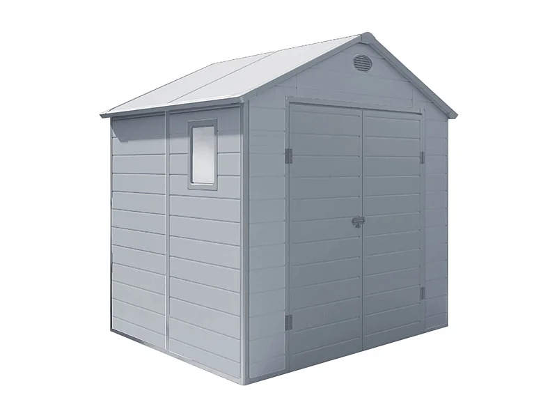 MilaniHome.it - casetta in resina da giardino porta attrezzi cm 190x192x226 hdi coloreGrigio chiaro