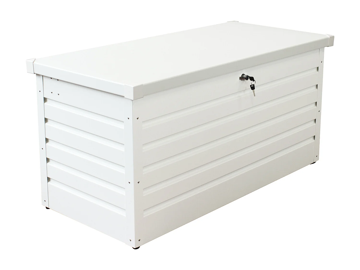 MilaniHome.it - baule da giardino in alluminio di design per esterno giardino cm 130 l x 61 p x 63 hdi coloreBianco