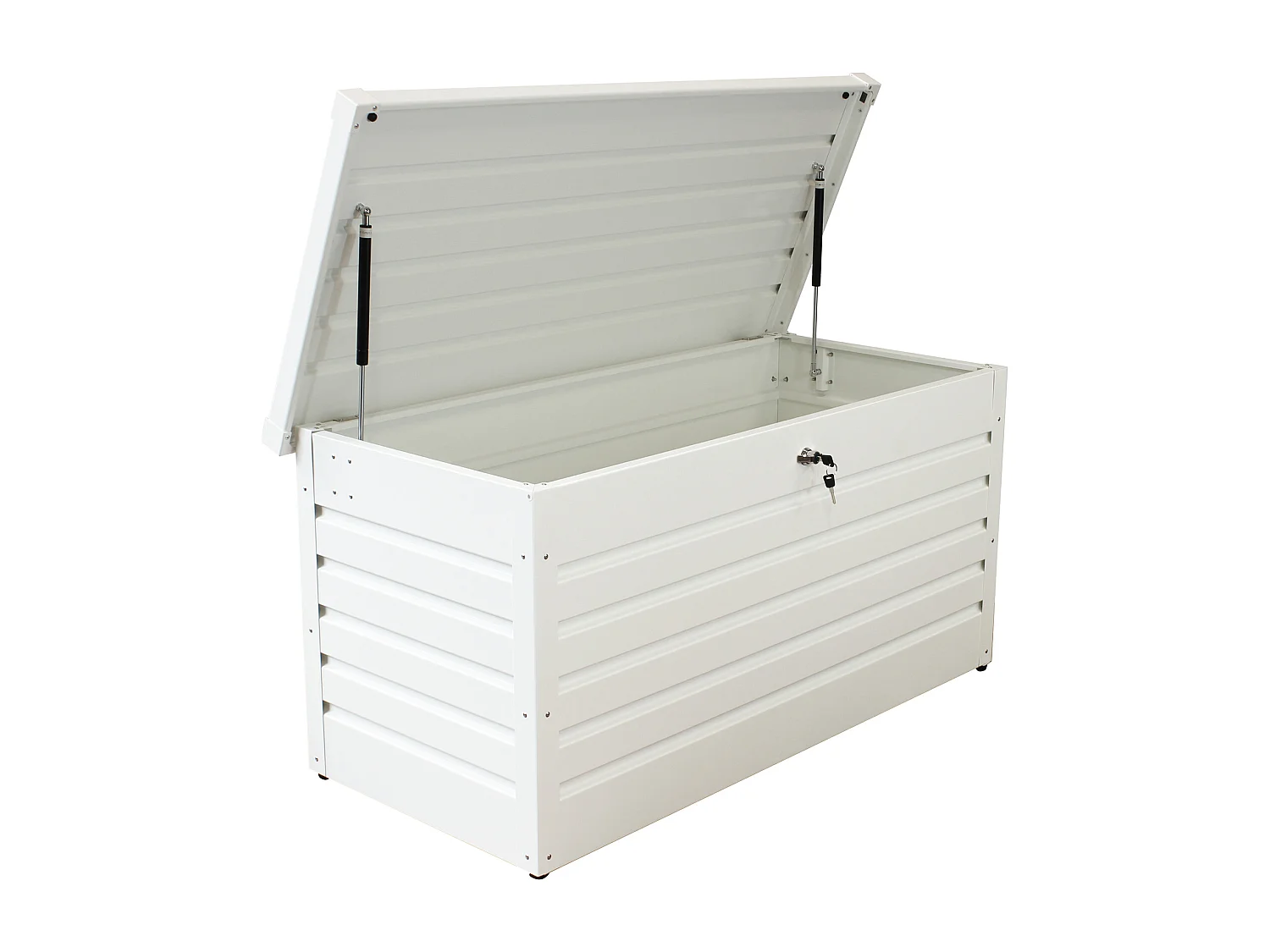 MilaniHome.it - baule da giardino in alluminio di design per esterno giardino cm 130 l x 61 p x 63 hdi coloreBianco