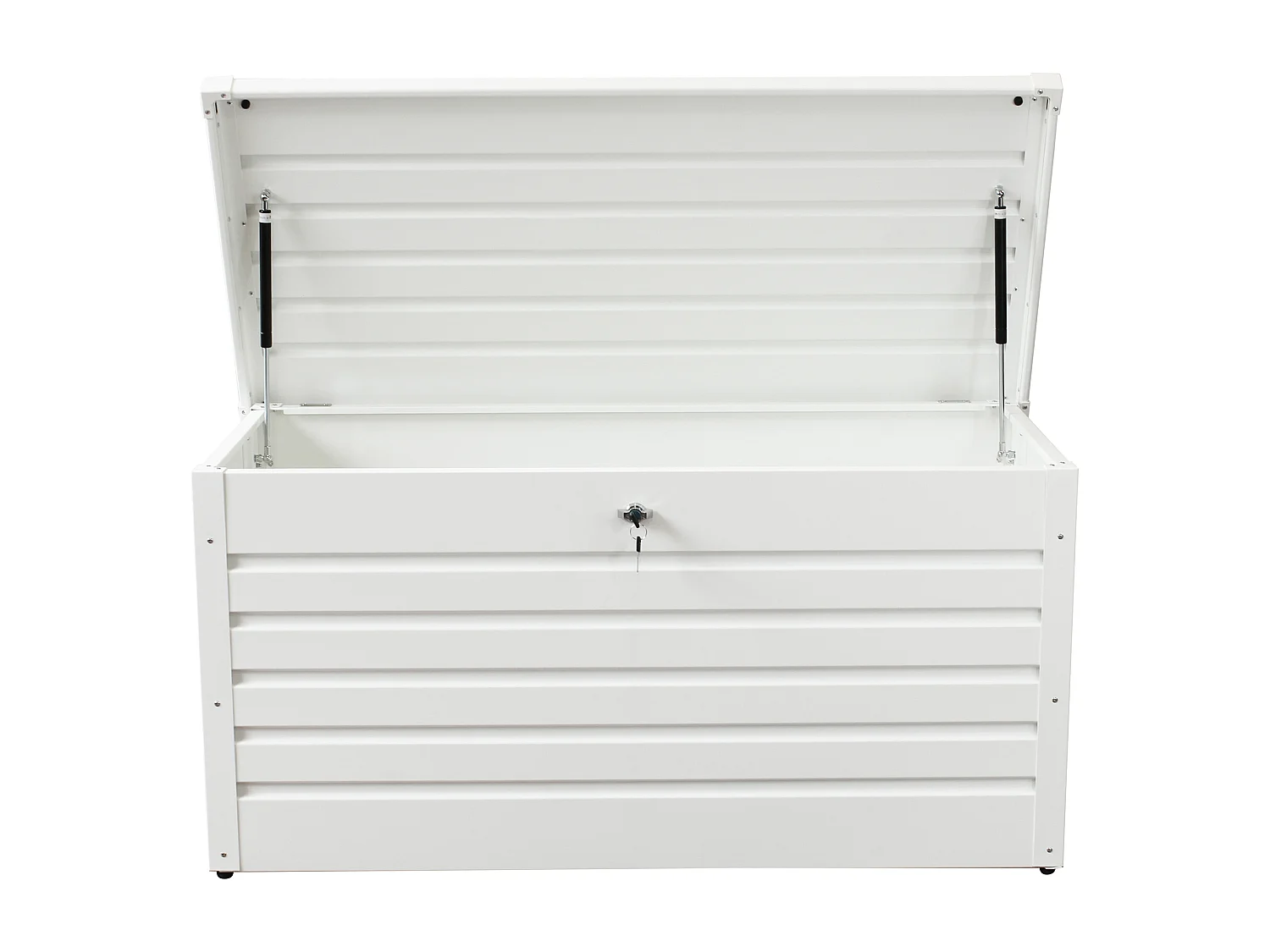 MilaniHome.it - baule da giardino in alluminio di design per esterno giardino cm 130 l x 61 p x 63 hdi coloreBianco