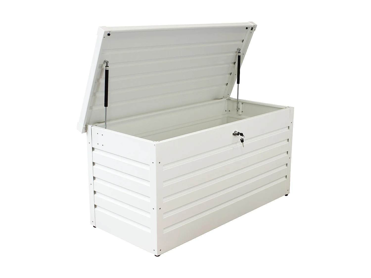 MilaniHome.it - baule da giardino in alluminio di design per esterno giardino cm 130 l x 61 p x 63 hdi coloreBianco