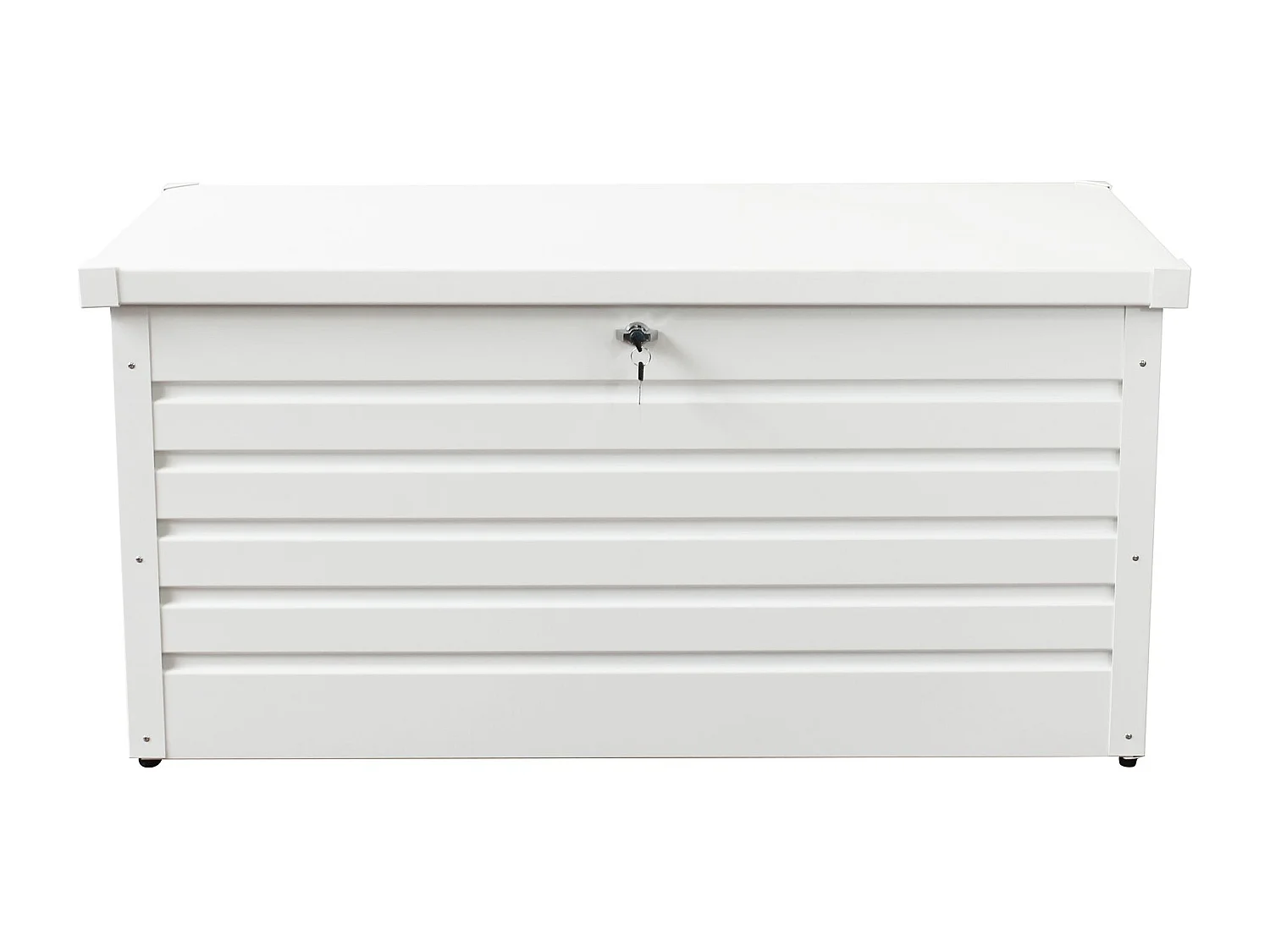 MilaniHome.it - baule da giardino in alluminio di design per esterno giardino cm 130 l x 61 p x 63 hdi coloreBianco